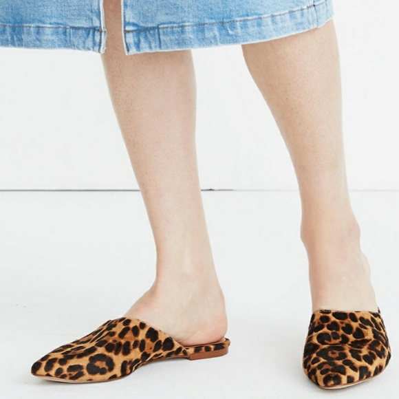 Madewell Shoes - Madewell Mule Flats in Blurred Leopard Calf Hair